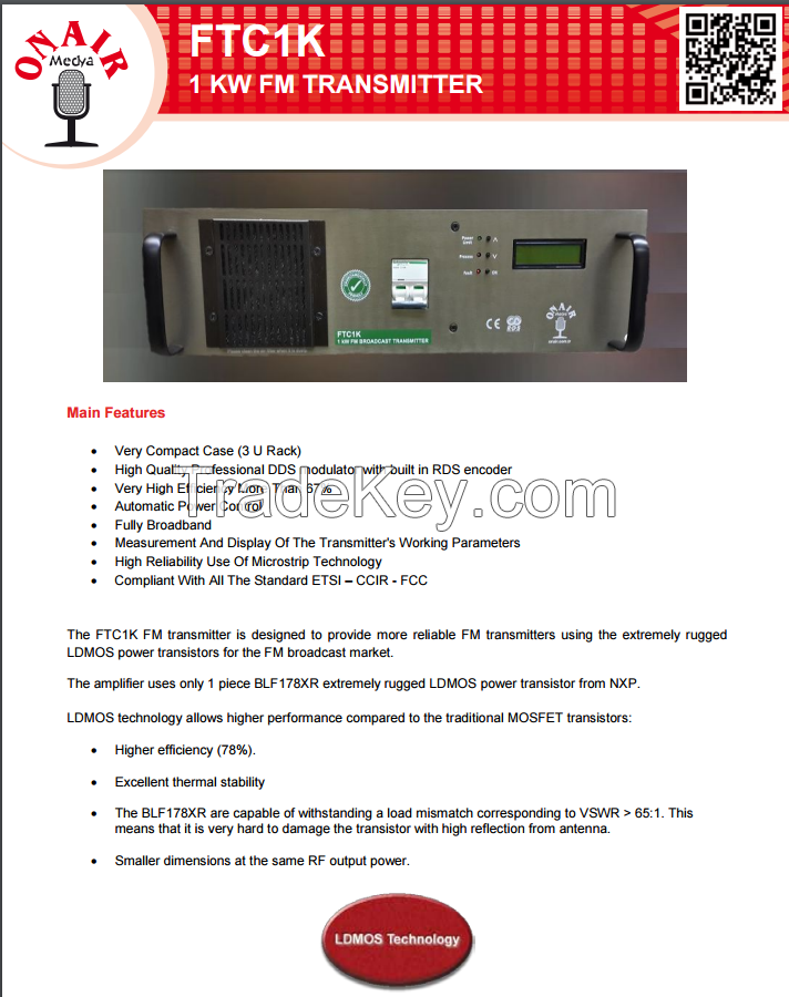 1KW Digital FM Transmitter