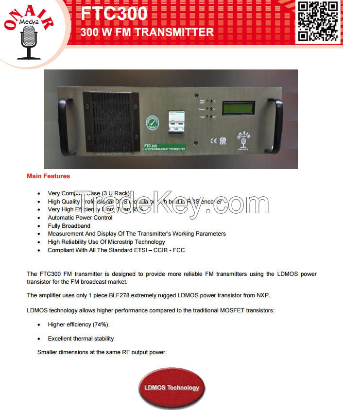 300W Digital FM Transmitter FTC300