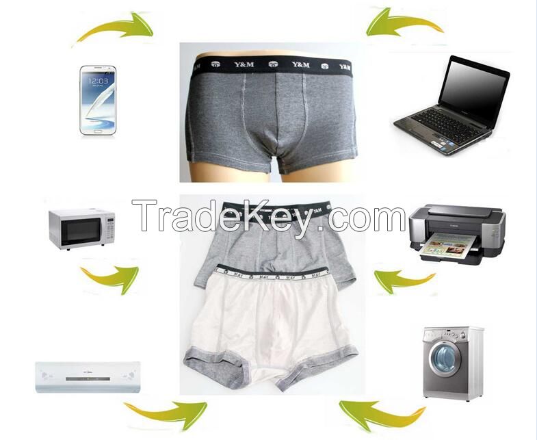 Silver Fiber Underwear Mens Anti-Radiaiton underpants boxer briefs