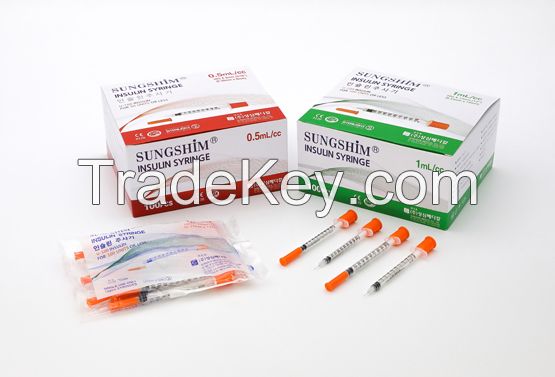 insulin syringe, syringe, unibody, korean insulin syringe, korea insulin syringe