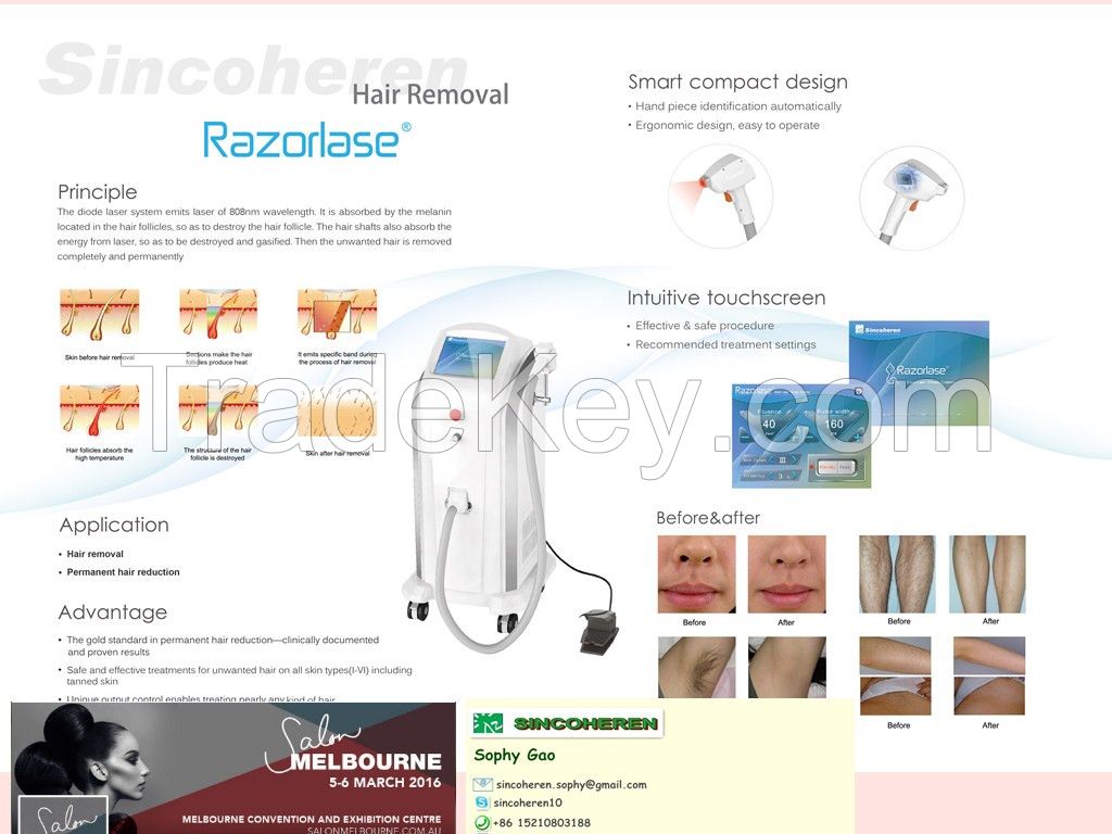 Germany Stack CE/TGA! 808nm diode laser korea blue laser diode hair removal