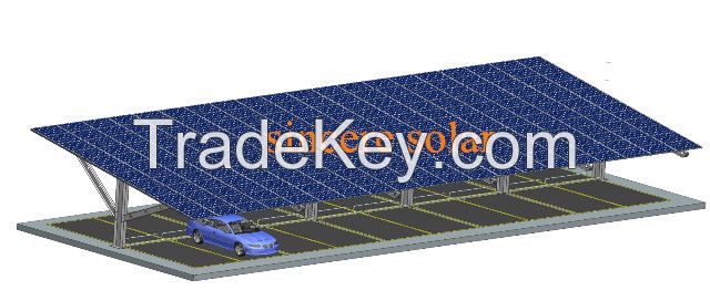 Double Rows Single pole Solar Carport Mounting System