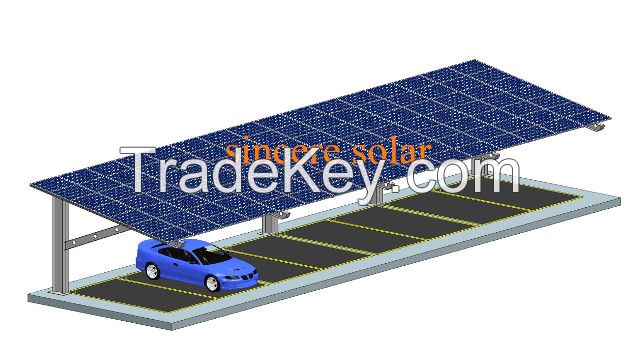 Single Rows Cantilever beam Solar Carport Mounting System