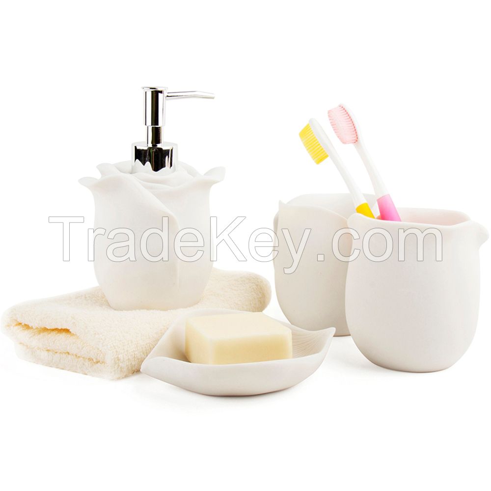 Rose Shape Bathroom Set