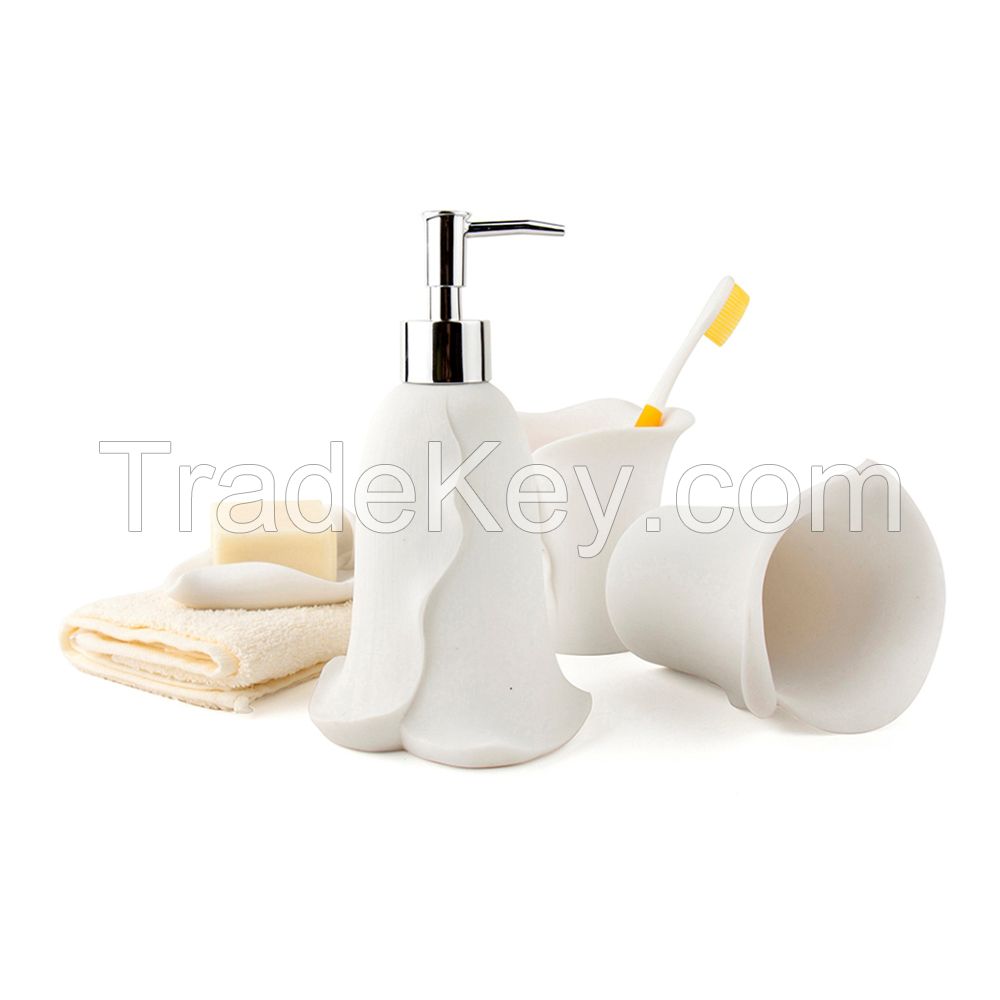 Calla Shape Sandstone Bathroom Set