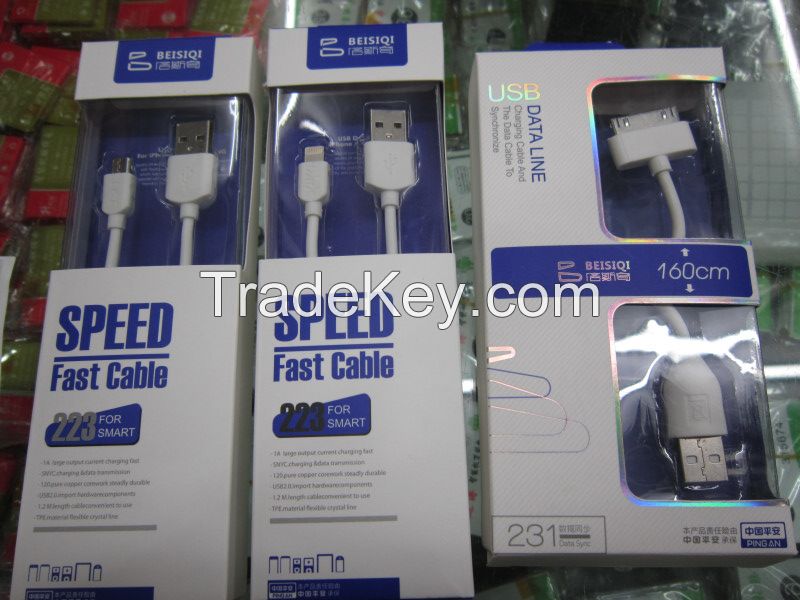 Supply export Mobile Phone Data Cable for Samsung, Iphone, Alcatel, XiaoMi, Nokia, Blackberry, Sony, Motorola, LG, ZTE, HuaWei, HTC, Oppo, Vivo, Gionee, MEIZU, Lenovo, Asus, Coolpad, Micromax, Tecno, Infinix, ITEL, Cellphone USB Charger Cable