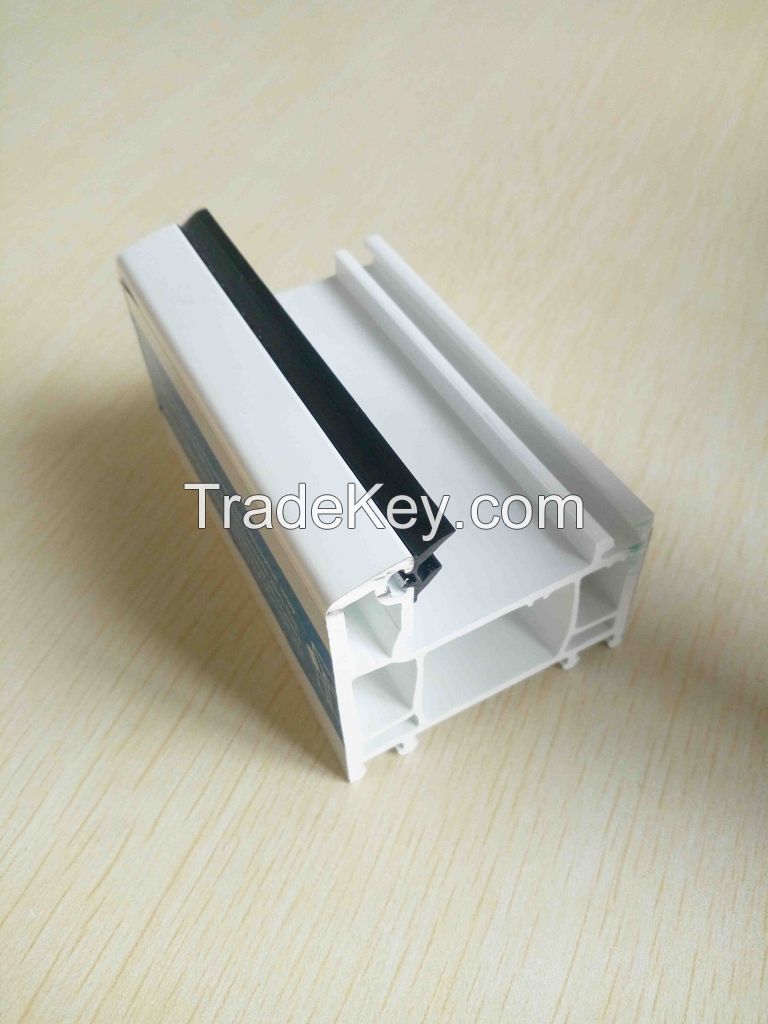 60mm white plastic extrusion upvc profile for window and door