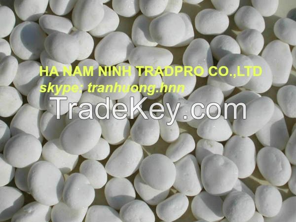 white , colorful, decorative natural pebble stone for paving or decoration
