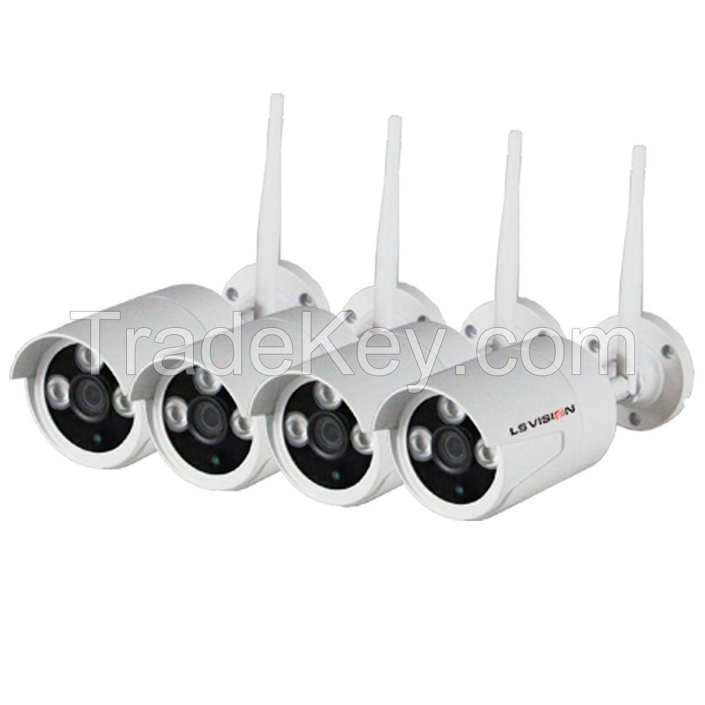 Ls Vision Wireless Hd Nvr Kit 1080p 4ch Wifi Nvr Kit Signal Range 120 Meters full range Outdoor Camera (LS-WN9104)