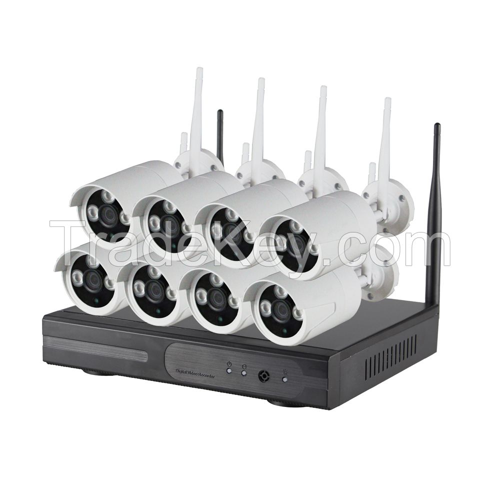 LS Vision Hd H.264 P2p 960p 8pcs Bullet Waterproof Wifi Ip Camera Wireless Nvr Kit Cctv Kit 8 Camera ( LS-WK8108)