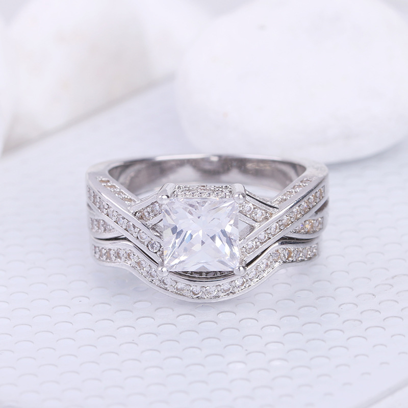 tiny CZ rings with pave setting wedding rings for women