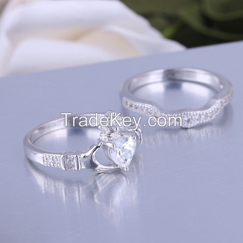925 Silver Sterling rings set for women and men with top quality AAA CZ