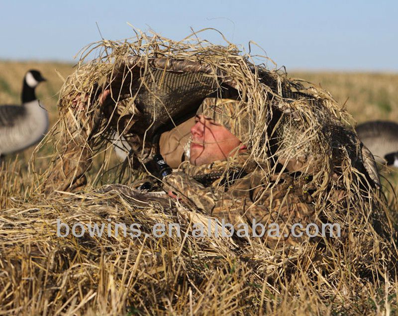 Folding camo ground hunting blinds