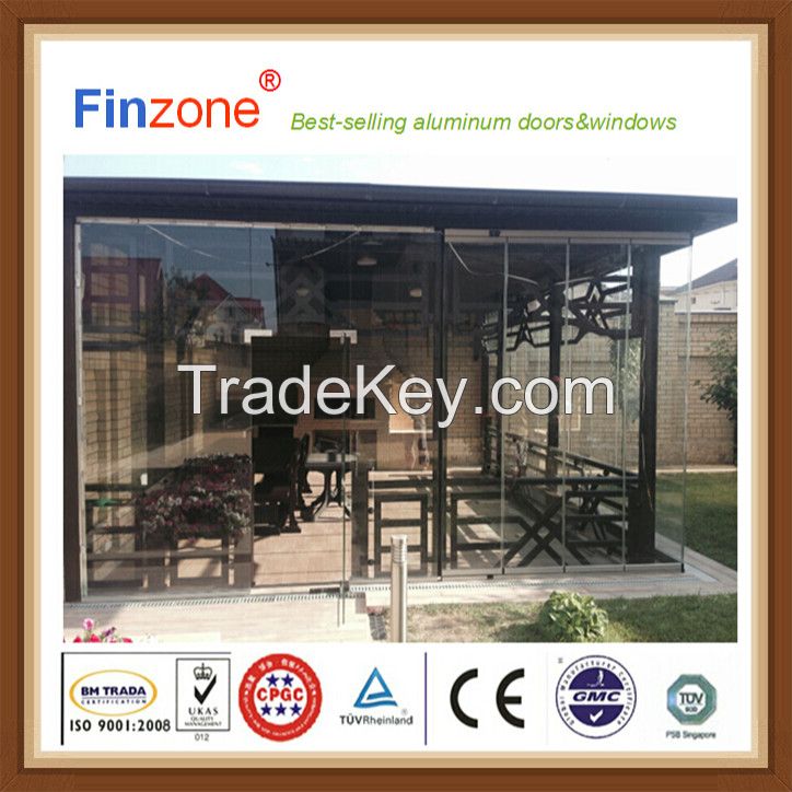 Beautiful frameless terrace glazing aluminum window