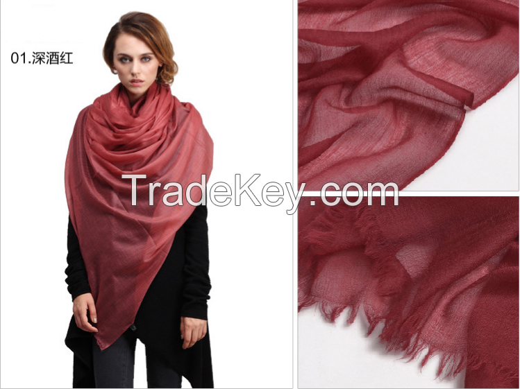 100% cashmere worsted scarves, 300s/1