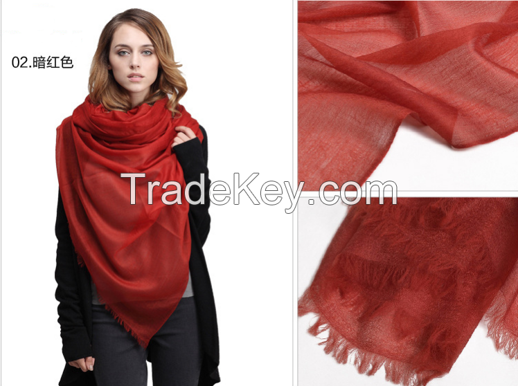 100% cashmere worsted scarves, 300s/1