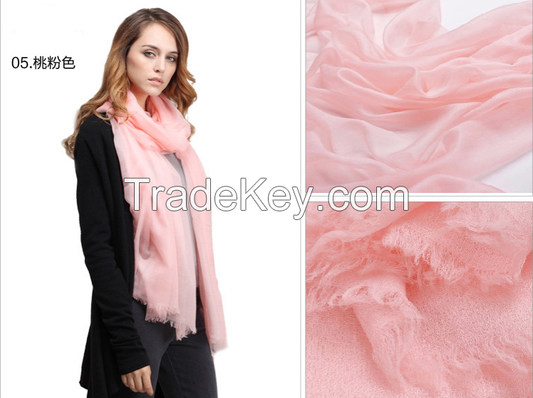 100% cashmere worsted scarves, 300s/1