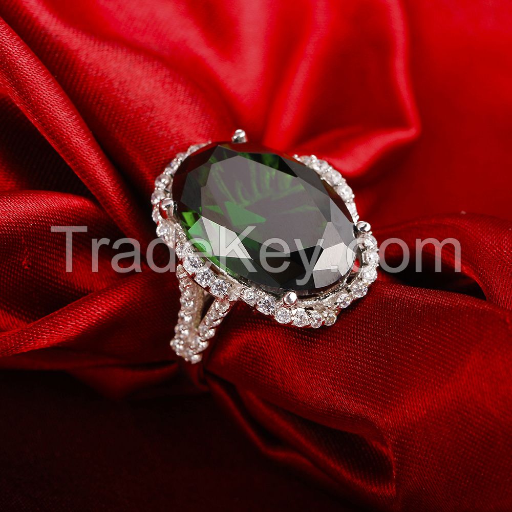 Wholesale Round Heart Signity CZ Jewelry 925 Silver Ring