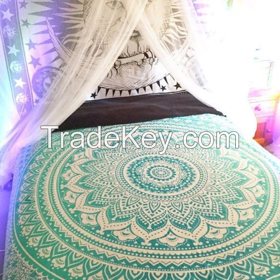 Green Blue Ombre Elephant Mandala Bohemian Yoga Be