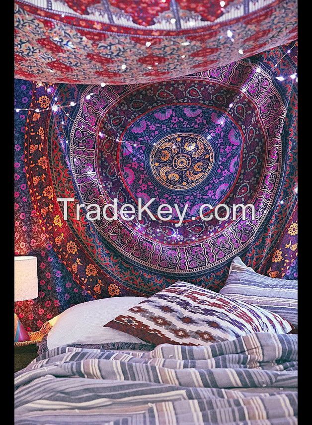 WALL DECOR HIPPIE TAPESTRIES BOHEMIAN MANDALA TAPESTRY WALL HANGING INDIAN THROW.