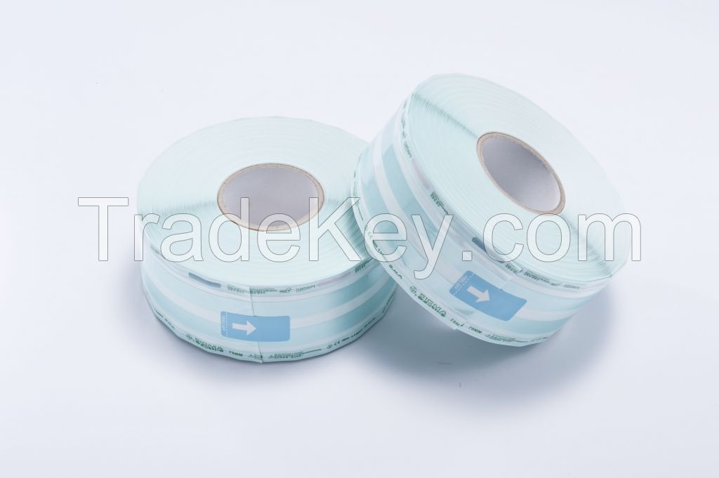 Gusseted Medical Sterilization Rolls in Paper/Film and Self-sealing Pouch