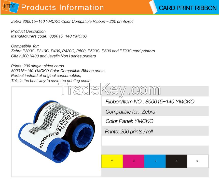 For Zebra p500 800015-140 color card printer ribbon