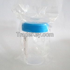 Urine Container 60 mL - Sterile - Blue Cap