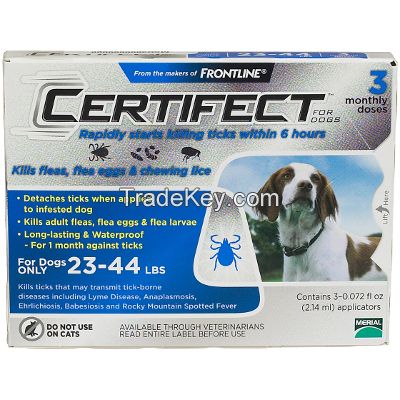 Certificats for pets, ticks and fleas control for medium  Dogs