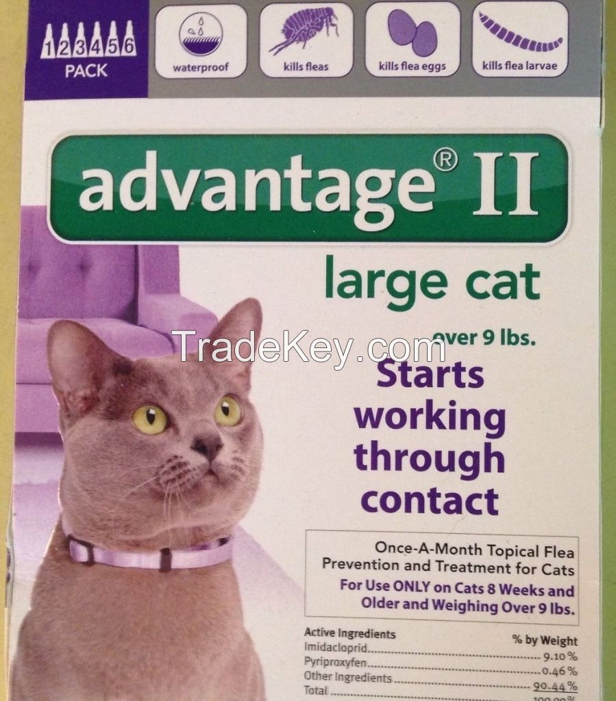Advantage II for pets, ticks and fleas control for Large Cat 9lbs