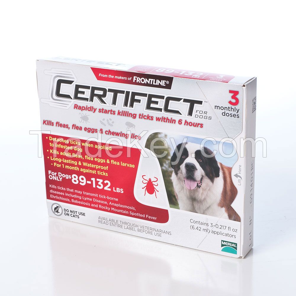 Certificats for pets, ticks and fleas control for Extra-large  Dogs