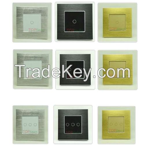 EU/UK Metal frame remote control electrical light switch