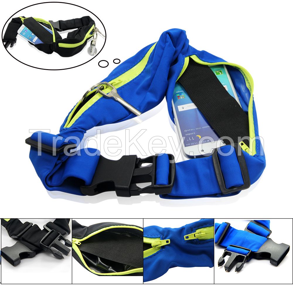 two pouches fitness water resistant running belt waist bag