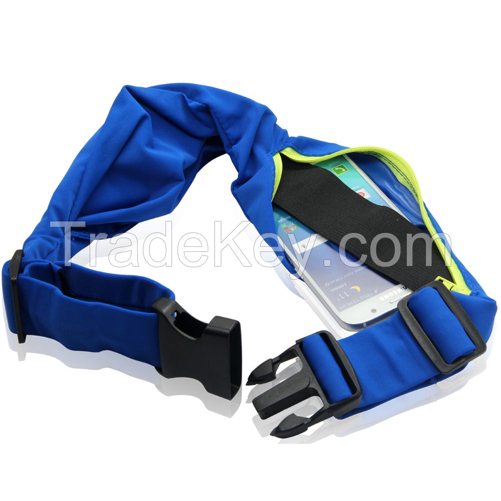 two pouches fitness water resistant running belt waist bag