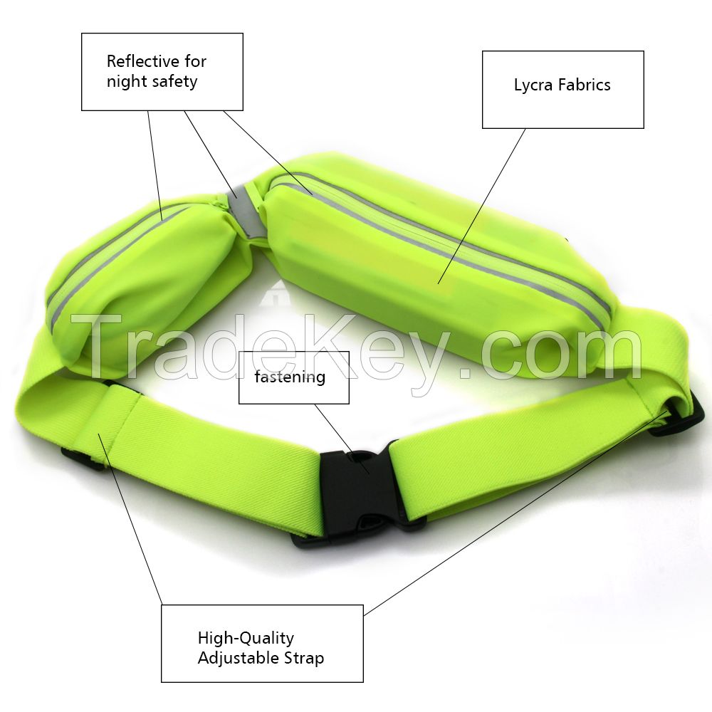 OEM neoprene material water resistant running belt waist bag