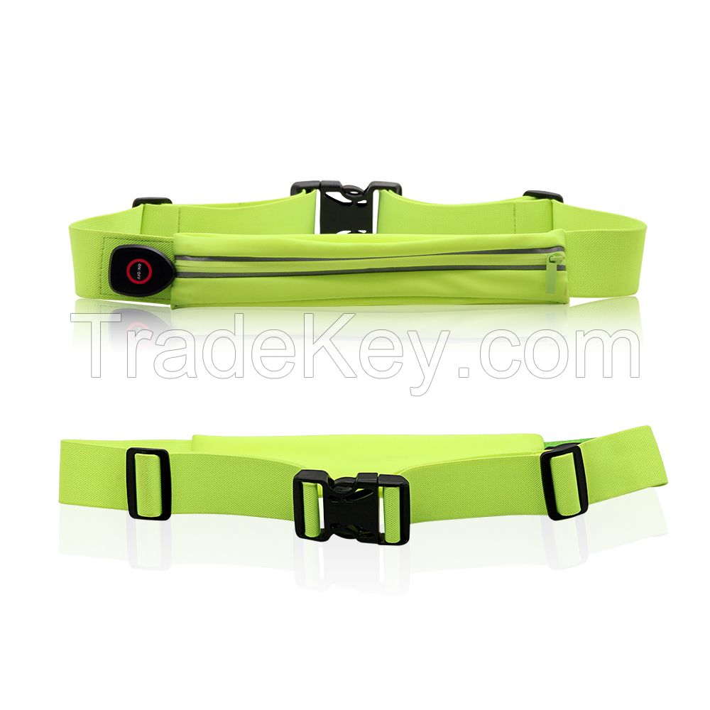 OEM wholesales LED water resistant running belt waist bag