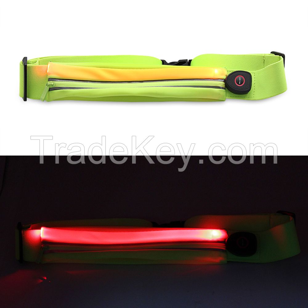 OEM wholesales LED water resistant running belt waist bag