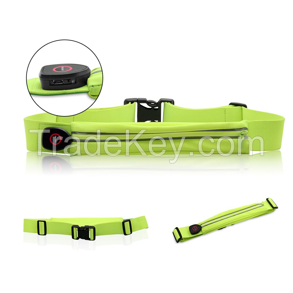 OEM wholesales LED water resistant running belt waist bag