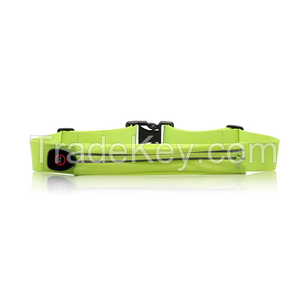 OEM wholesales LED water resistant running belt waist bag