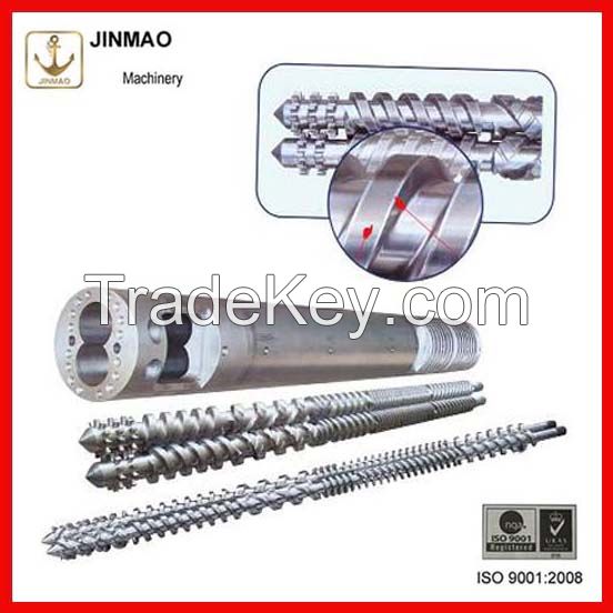 Conical twin screw and barrel