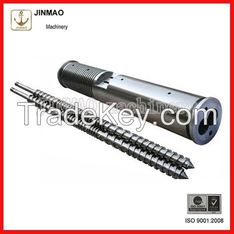 Conical twin screw and barrel