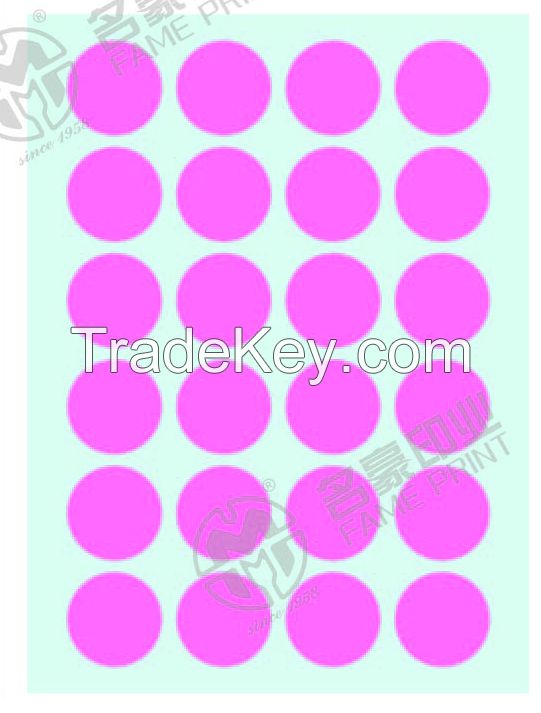 FAME M1137, pink color self-adhesive labels with strong adhension