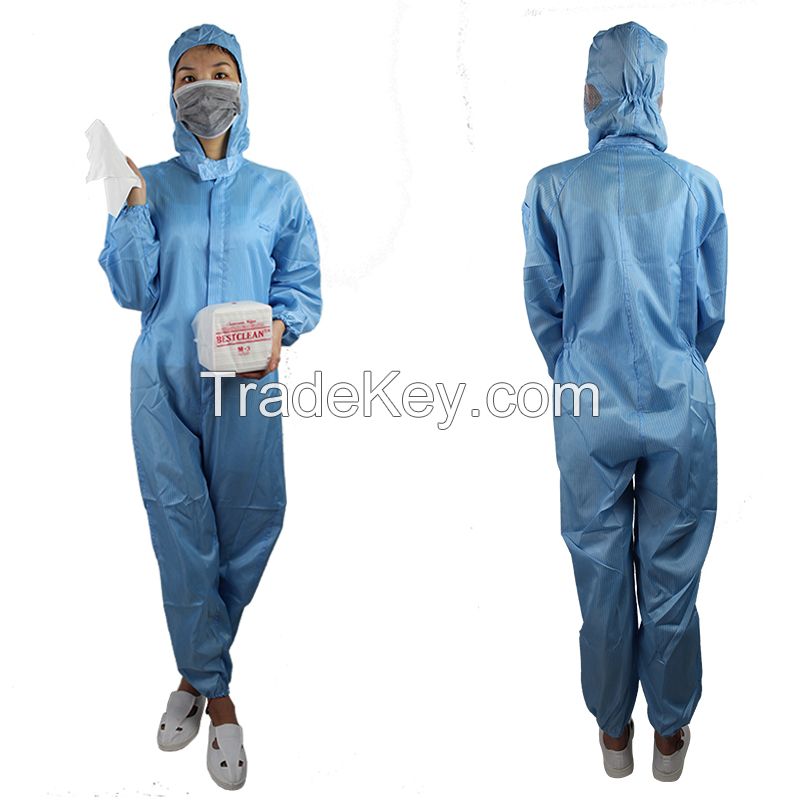 2016 New Blue Unisex Breathable Anti Static Cleanroom Garments