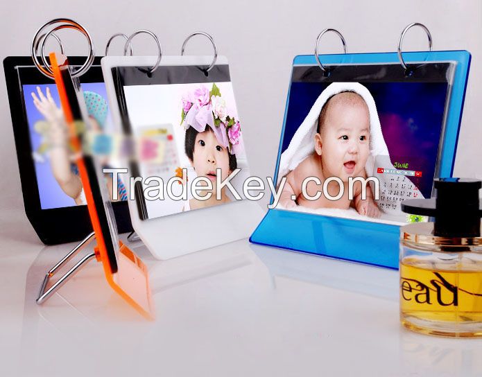 new style acryl calender stand photo frame calender display