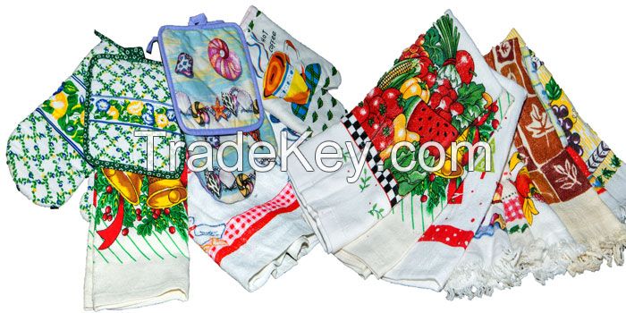 COTTON PRINTED KITCHEN TOWEL / SET