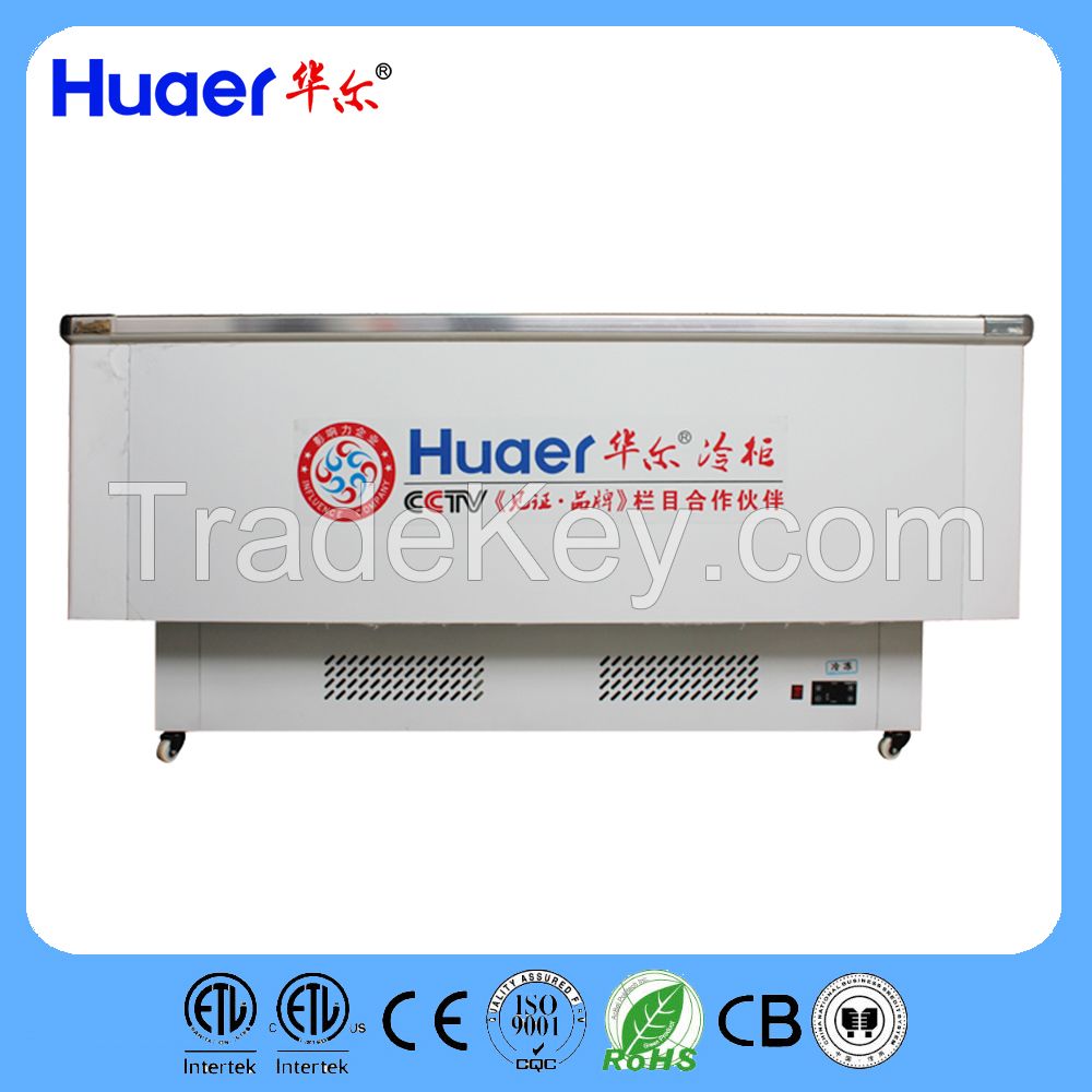 Huaer Flat Glass Lid Display Freezer