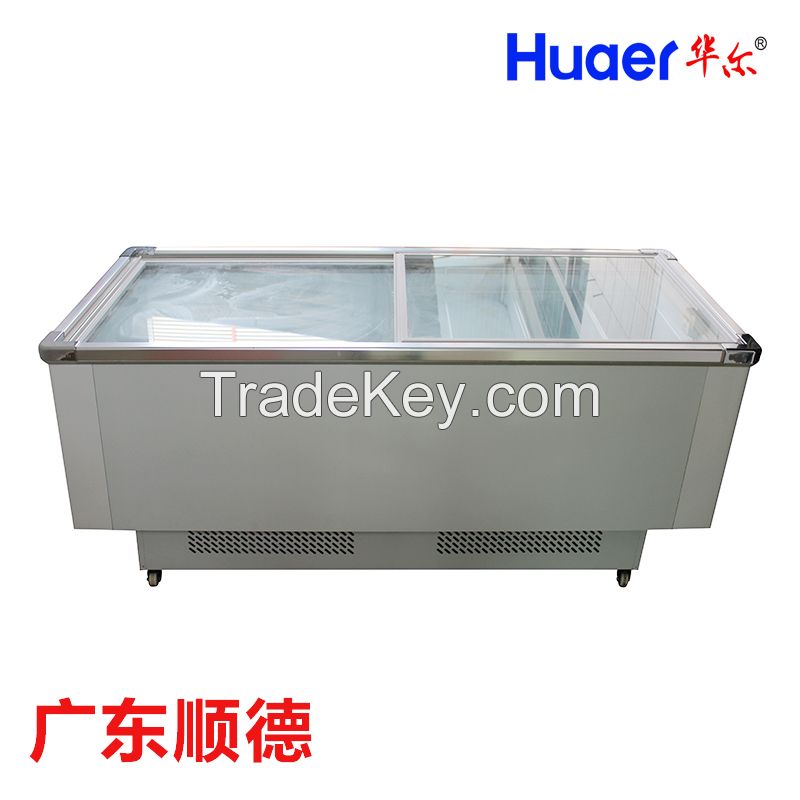 Huaer Flat Glass Lid Display Freezer