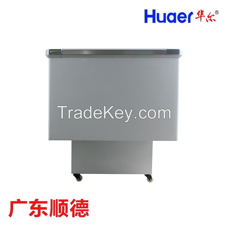 Huaer Flat Glass Lid Display Freezer