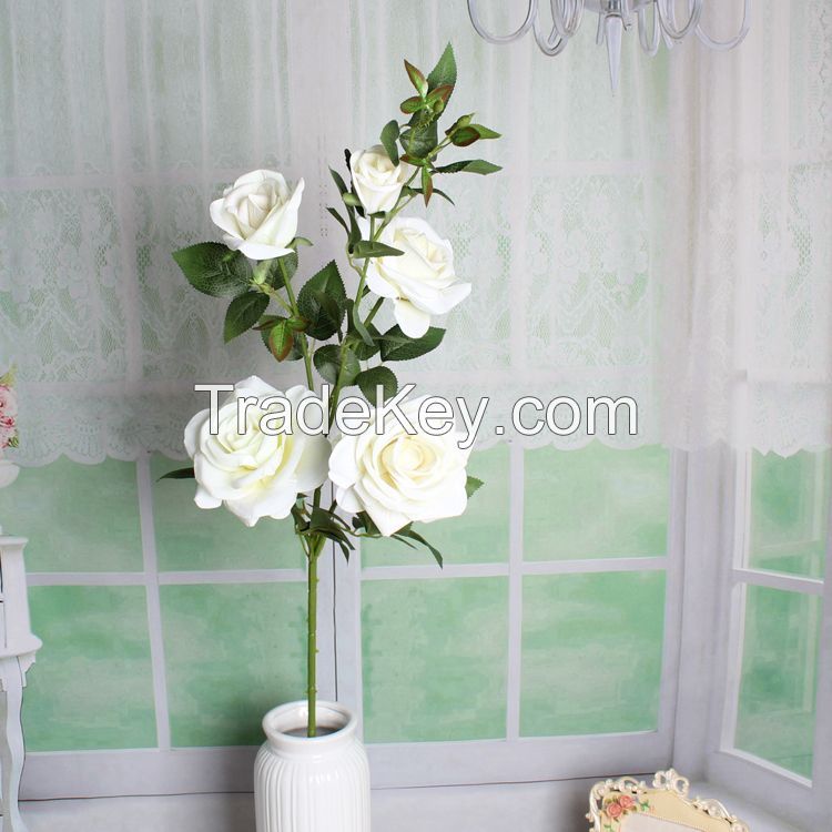 single stem silk real touch rose flower