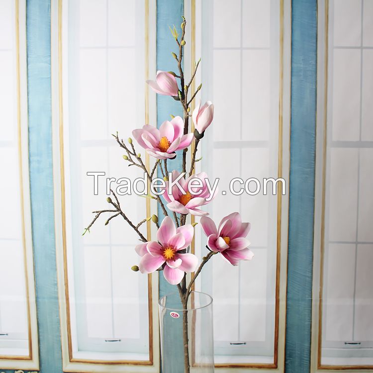 Hot sale wedding decorative artificial flower real touch magnolia