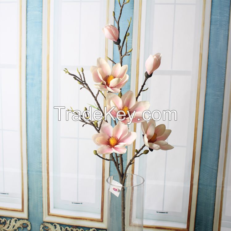 Hot sale wedding decorative artificial flower real touch magnolia